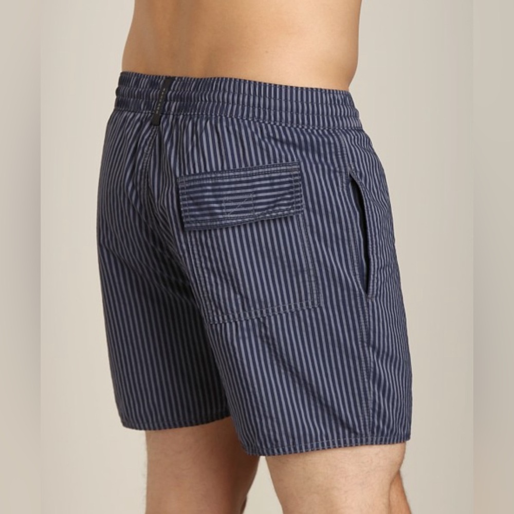 THE MEN'S STORE Bloomingdale’s Blue Striped Swim Shorts Swimwear for men Sz M
